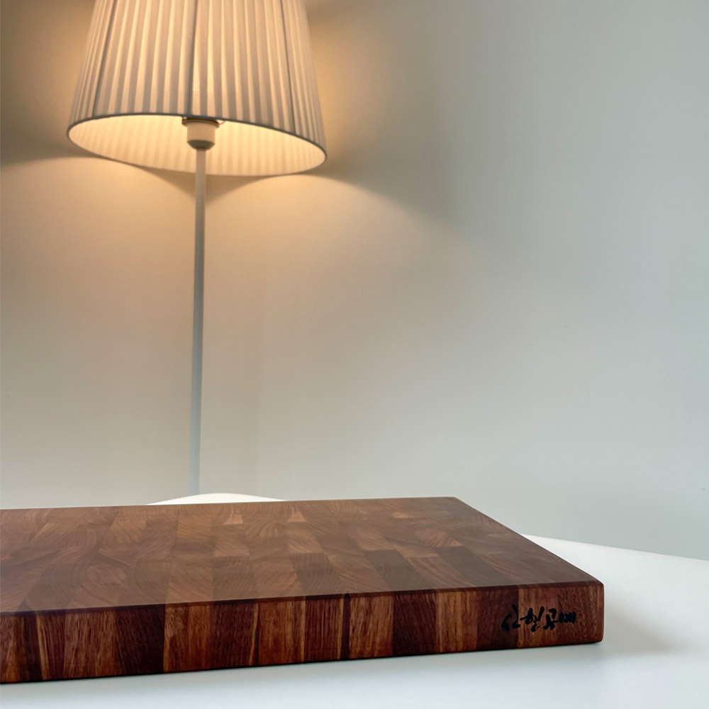 신현공예 월넛 호두 통원목 우드 주방 수제 양면 플레이팅 사각 대형 엔드그레인 나무도마